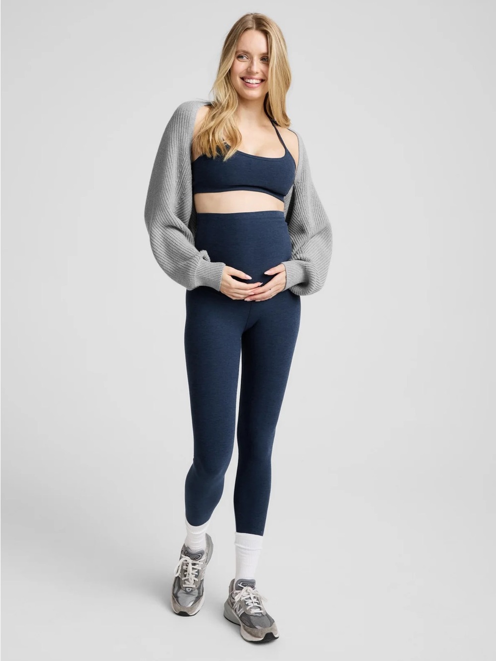Beyond Yoga Spacedye Love the Bump Midi Maternity Legging in Nocturnal Navy - Picture 15 of 16